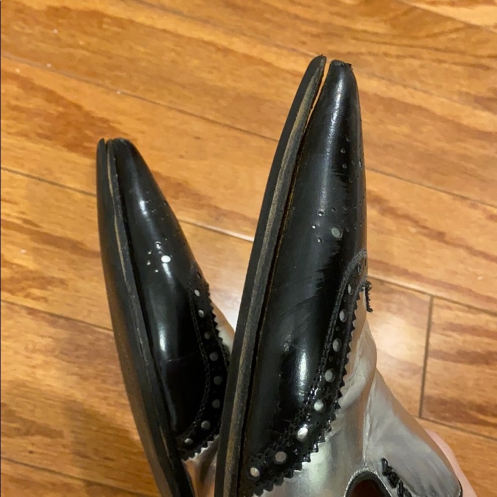 Prada metallic pointed toe brogue loafer - Picture 15 of 15